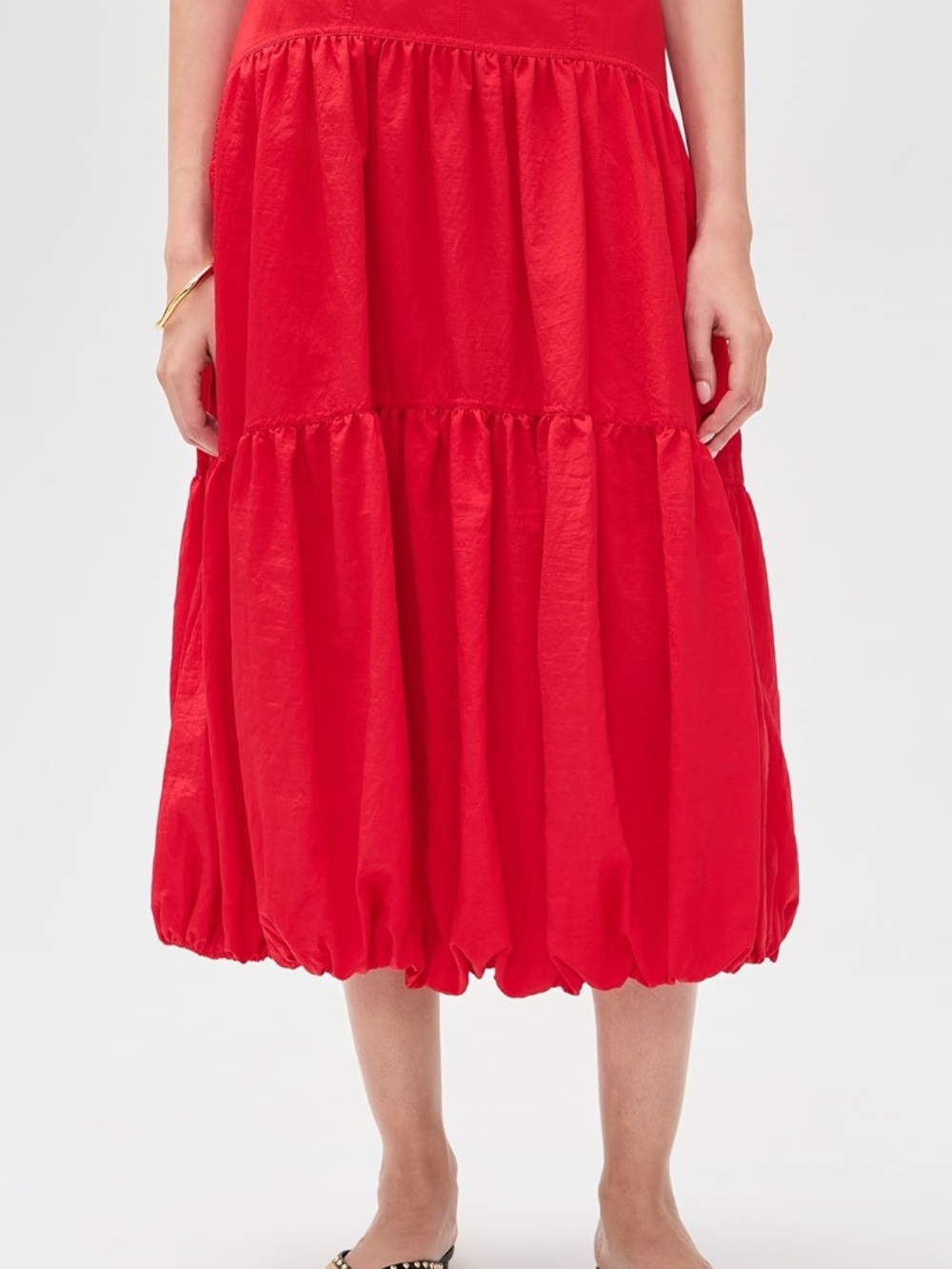 NWT Cinq à Sept Red Blythe Tiered Maxi Bubble Skirt - size 4 - Picture 13 of 13